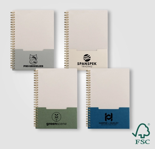 Lino FSC Paper Spiral Binding Vertical Pocket Notebook - A5